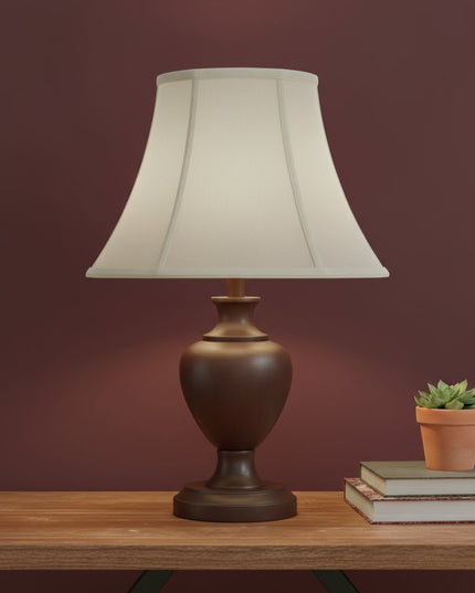 Eggshell Linen Piped Bell Lamp Shade