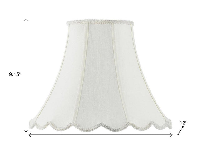 Eggshell Linen Piped Bell Lamp Shade