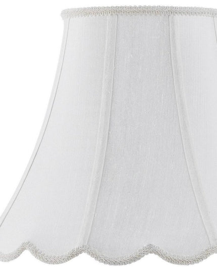 White Linen Piped Bell Lamp Shade