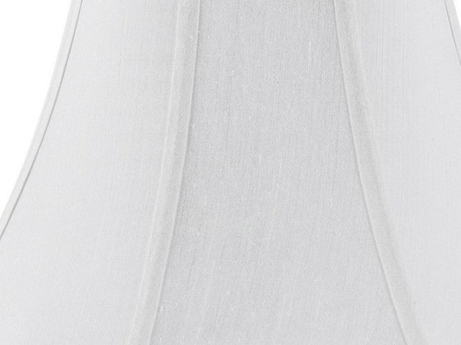 White Linen Piped Bell Lamp Shade