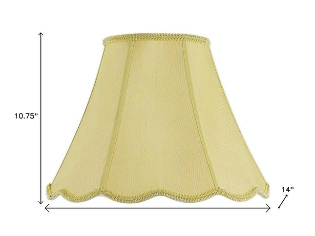 Champagne Gold Linen Piped Bell Lamp Shade