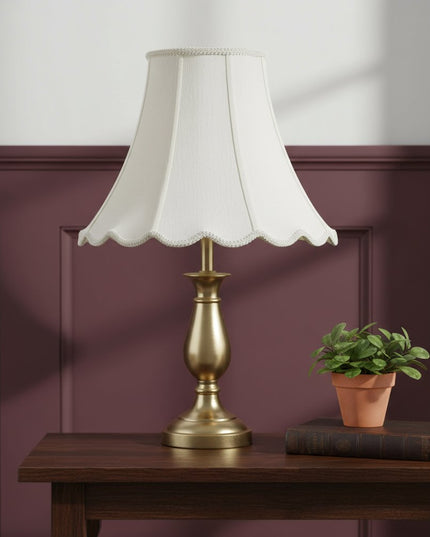 Eggshell Linen Piped Bell Lamp Shade
