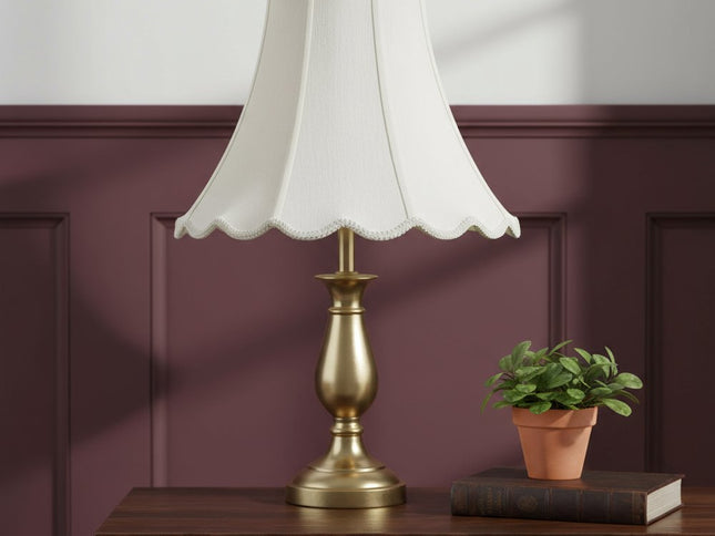 Eggshell Linen Piped Bell Lamp Shade