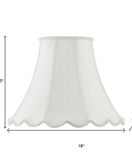 Eggshell Linen Piped Bell Lamp Shade