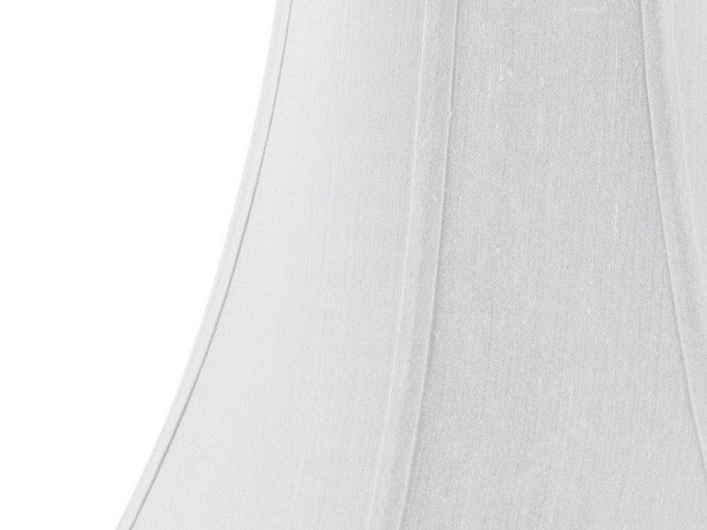 White Linen Piped Bell Lamp Shade
