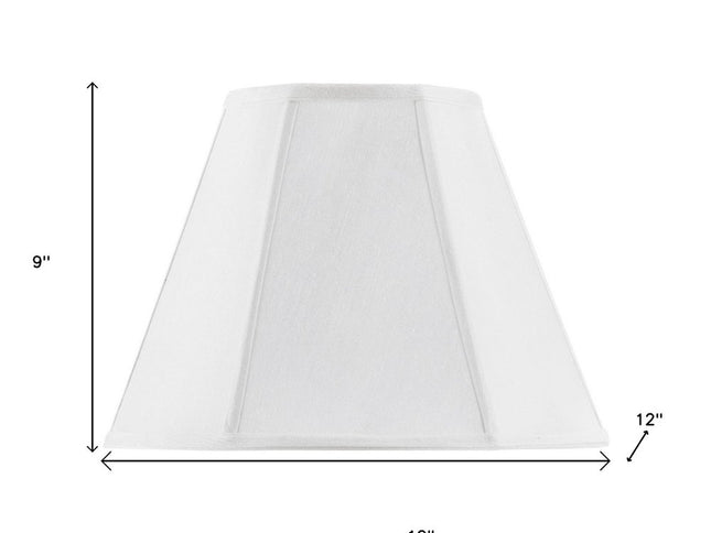 White Linen Piped Empire Lamp Shade
