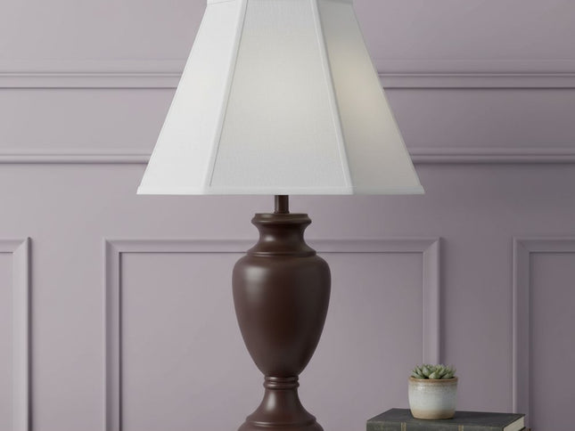 White Linen Piped Empire Lamp Shade