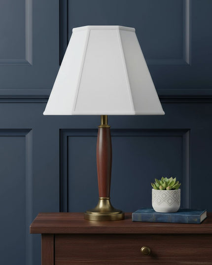 White Linen Piped Empire Lamp Shade