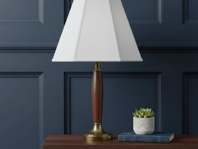 White Linen Piped Empire Lamp Shade