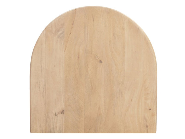 22" Natural Solid Wood Block End Table With Shelf