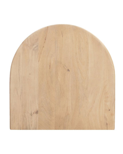 22" Natural Solid Wood Block End Table With Shelf