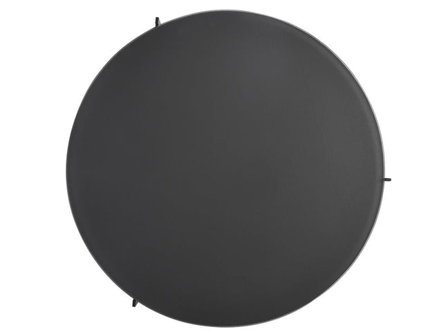 40" Gray and Black Glass and Iron Round Frame Coffee Table