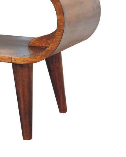 35" Chestnut Solid Wood Coffee Table With Shelf