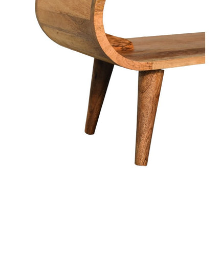 35" Oak Solid Wood Coffee Table With Shelf