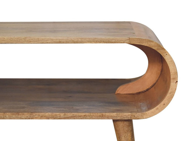 32" Oak Solid Wood Coffee Table With Shelf