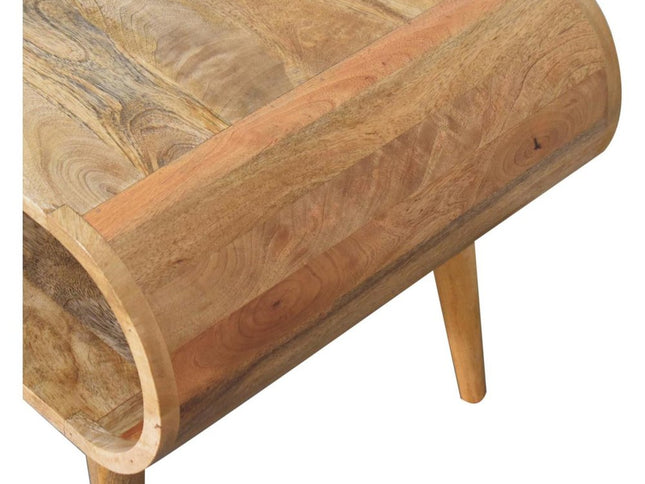 32" Oak Solid Wood Coffee Table With Shelf