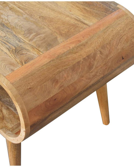 32" Oak Solid Wood Coffee Table With Shelf