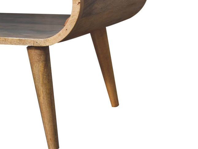 32" Oak Solid Wood Coffee Table With Shelf