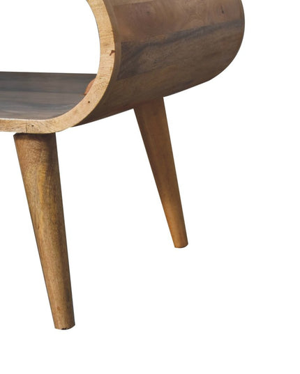 32" Oak Solid Wood Coffee Table With Shelf