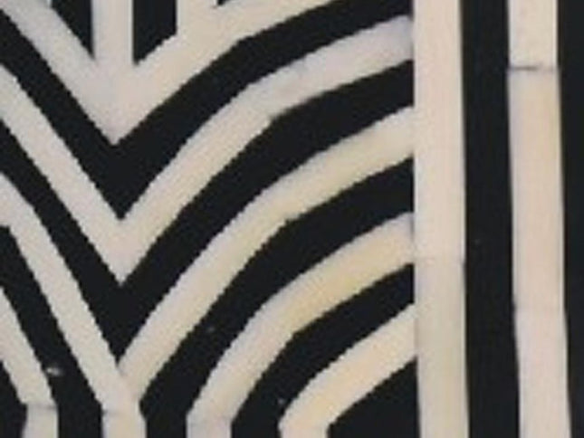 32" Black Bone and Oak Solid Wood Oval Coffee Table With Two Drawers