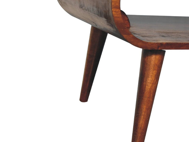 32" Chestnut Solid Wood Coffee Table With Shelf