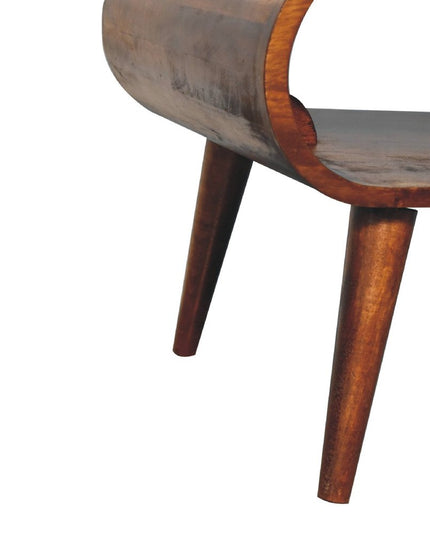 32" Chestnut Solid Wood Coffee Table With Shelf