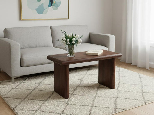 32" Chestnut Solid Wood Solid Coffee Table