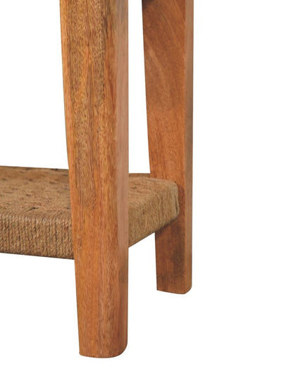 35" Oak Solid Wood Coffee Table With Shelf