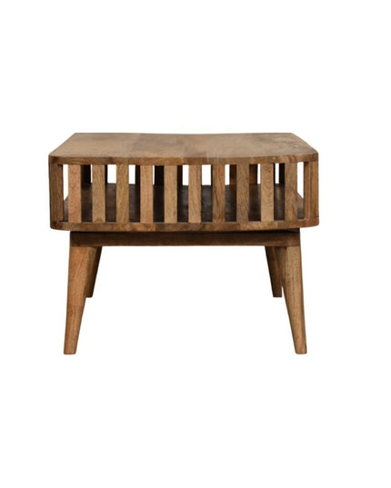 33" Oak Solid Wood Coffee Table With Shelf