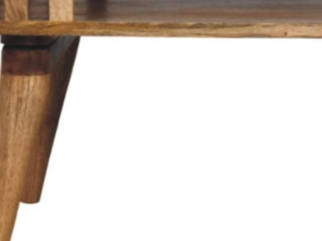 33" Oak Solid Wood Coffee Table With Shelf