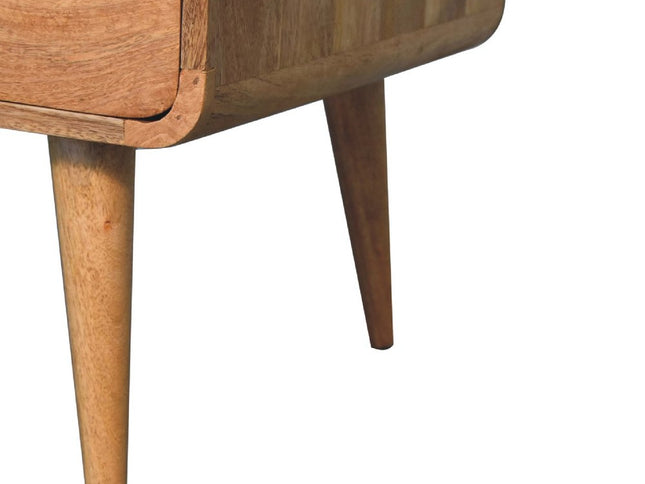 34" Oak Solid Wood Coffee Table With Two Drawers