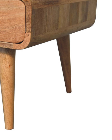 34" Oak Solid Wood Coffee Table With Two Drawers