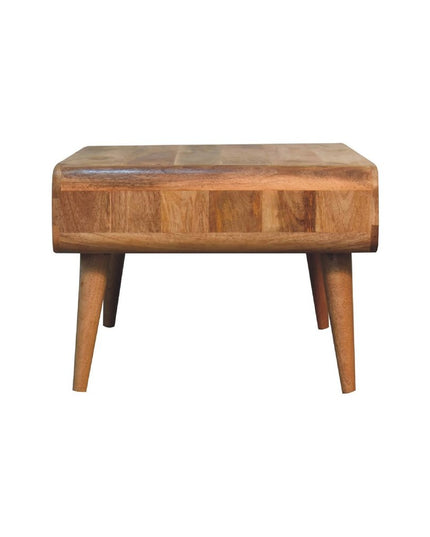 34" Oak Solid Wood Coffee Table With Two Drawers