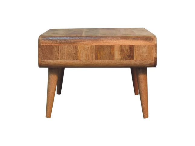 34" Oak Solid Wood Coffee Table With Two Drawers