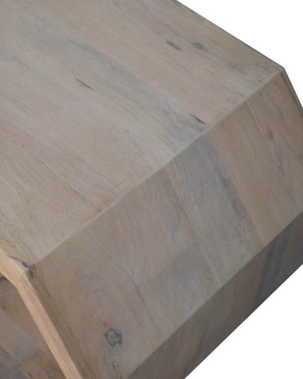 39" Natural Solid Wood Floor Shelf Coffee Table With Shelf