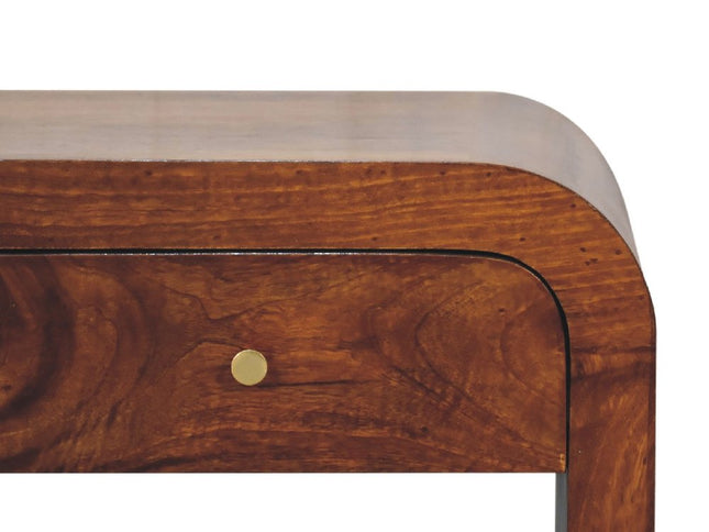 32" Chestnut Solid Wood Solid Coffee Table With Two Drawers