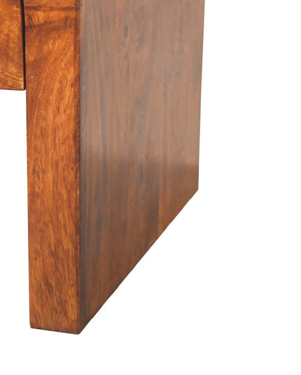 32" Chestnut Solid Wood Solid Coffee Table With Two Drawers