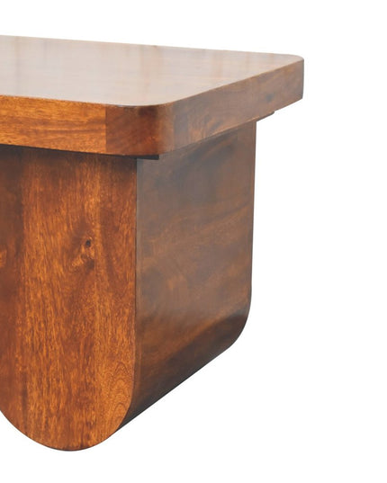 32" Chestnut Solid Wood Double Pedestal Coffee Table