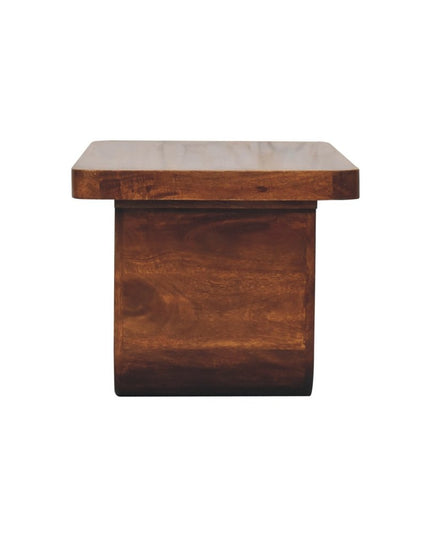 32" Chestnut Solid Wood Double Pedestal Coffee Table