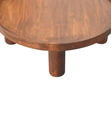 32" Chestnut Solid Wood Round Coffee Table