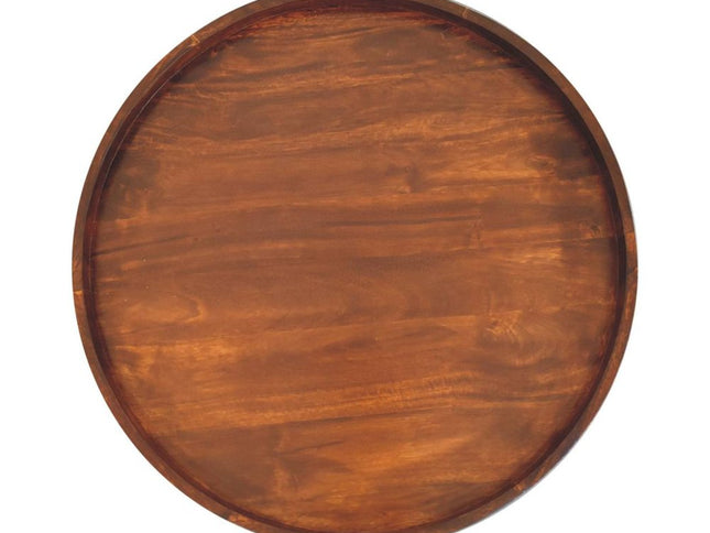 32" Chestnut Solid Wood Round Coffee Table