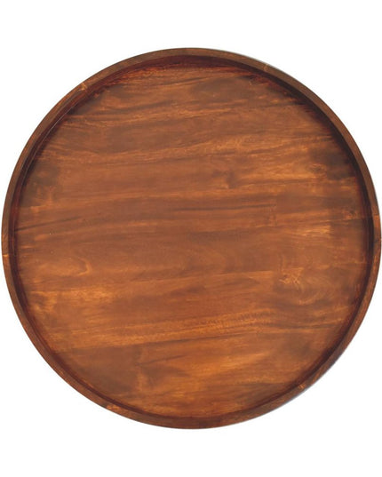 32" Chestnut Solid Wood Round Coffee Table