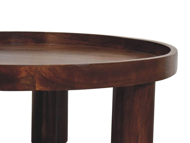 32" Chestnut Solid Wood Round Coffee Table