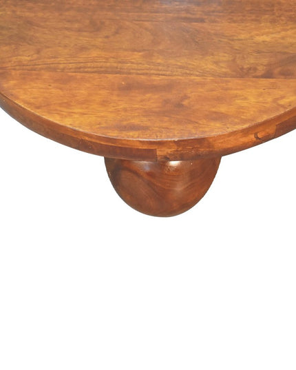 32" Chestnut Solid Wood Round Coffee Table