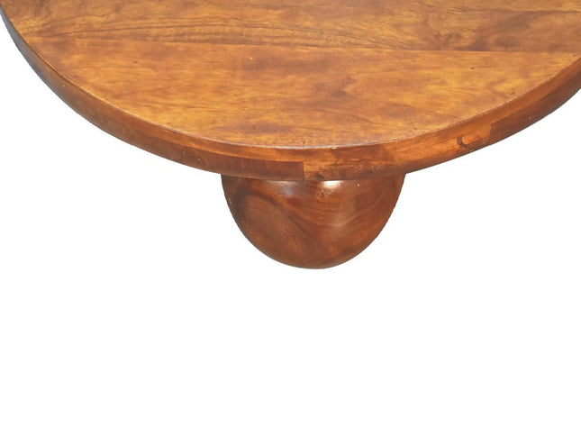 32" Chestnut Solid Wood Round Coffee Table
