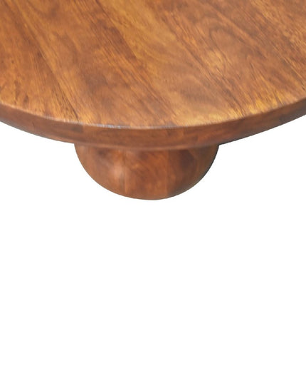 32" Chestnut Solid Wood Round Coffee Table