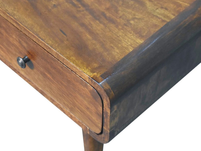 34" Chestnut Solid Wood Coffee Table With Four Drawers