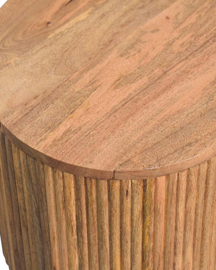 43" Oak Solid Wood Oval Coffee Table With Shelf