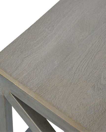 43" Natural and Black Solid Wood and Iron Coffee Table