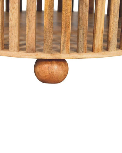 32" Oak Solid Wood Round Coffee Table